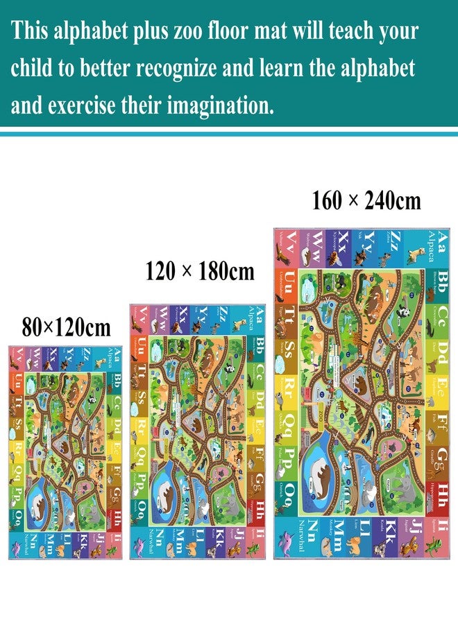 MOFAZEE Zoo map Carpet, 2'8"×4' English Letter Carpet, Washable ABC Rug for Kids Room, Non-Slip Alphabet Play Mat with Animal Illustrations, for Classrooms/Home Learning Areas - Image 5